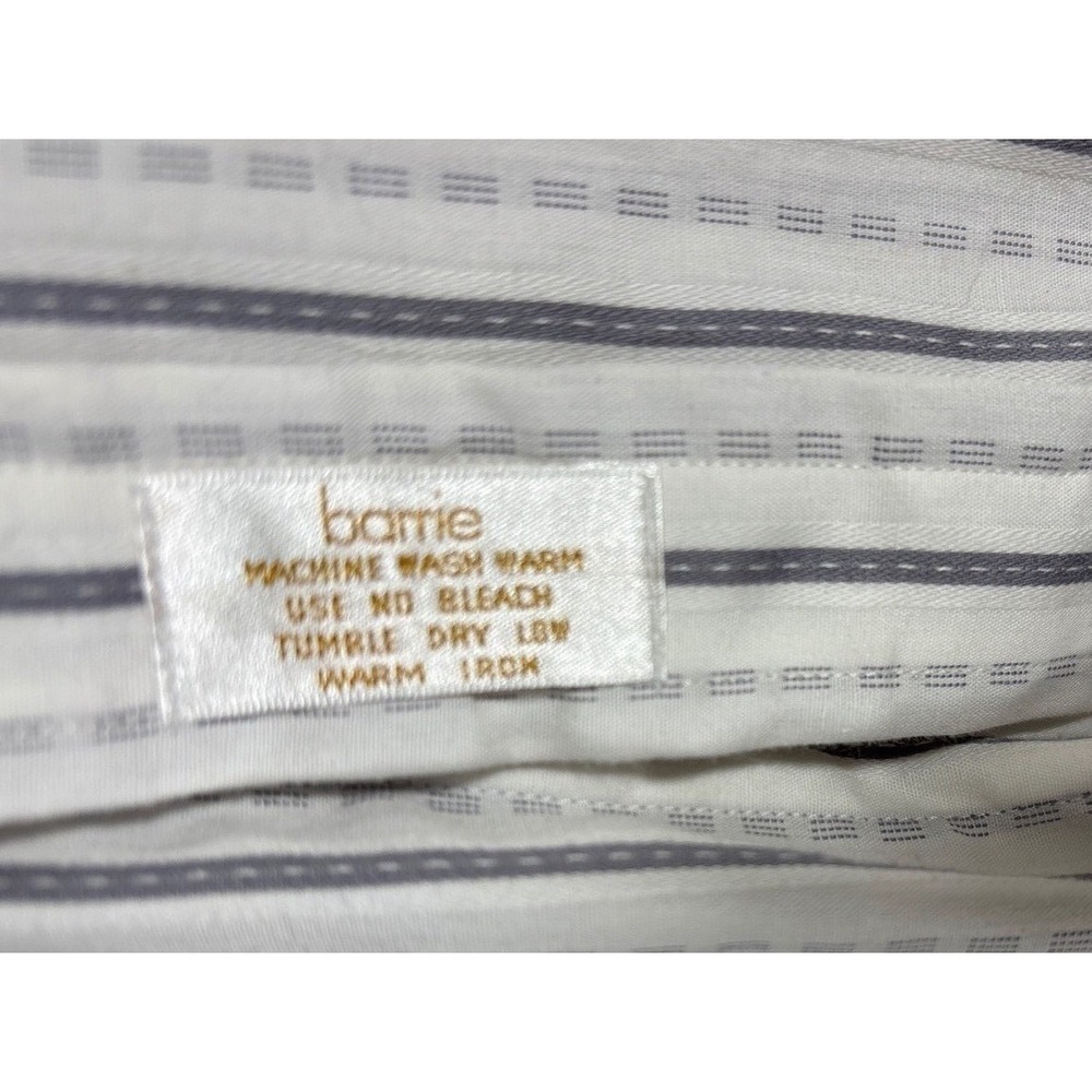 Barrie Hawick Scotland Mens Grey White Striped Short Sleeve Button Down Shirt 15 - Picture 4 of 4